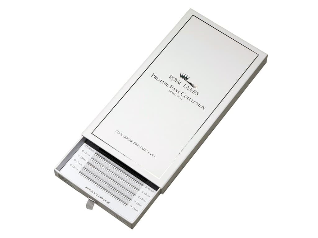 Premade 5D Narrow Lashes – Mix 7–13 mm Big Box (600 Fans)